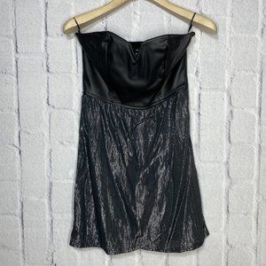 Hurley Polina Black Strapless Faux Leather Cocktail Dress Womens Size M A8804-00